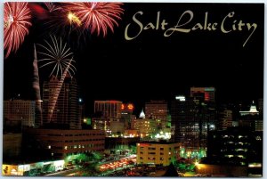 Postcard - Fireworks Over Salt Lake City, Utah