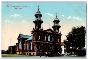 Reno Nevada Postcard St Thomas Aquinas Church Building Exterior View 1910 Posted