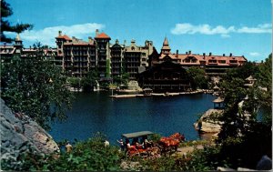 View Lake Shore Rd Mohonk Mountain House Ulster County New York Postcard VTG UNP 