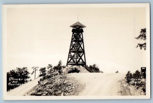 Black Hills South Dakota SD Postcard RPPC Photo Tower Of Mt. Coolidge Dirt Road