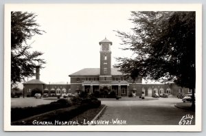 General Hospital Longview WA Washington RPPC Ellis Real Photo Postcard V25