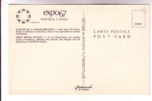 Great Britain Pavilion, Expo 67, Montreal Quebec, Offical Post Card