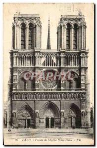 Paris Postcard Old facade of Notre Dame & # 39eglise