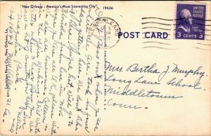 Vtg New Orleans Louisiana LA Charity Hospital 1950s Linen Postcard