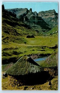 LESOTHO Typical Mountain Village Postcard