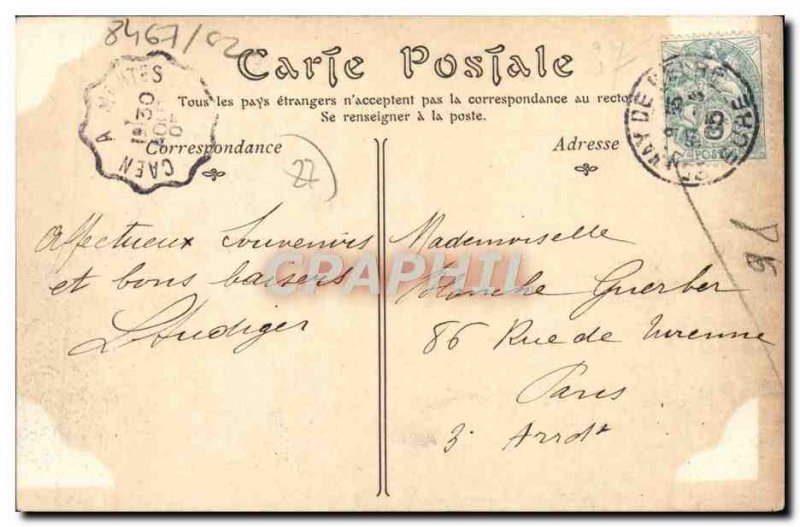 Old Postcard Bernay Town Entrance Road Beaumesnil