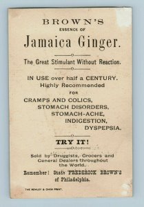 1880's Brown's Jamaica Ginger Quack Medicine Fairy Riding On Grasshopper P159