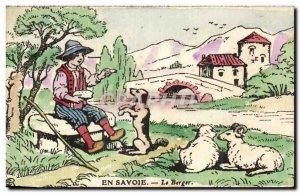 Old Postcard The Shepherd Sheep in Savoie