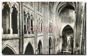 Old Postcard Church of Saint Germain Dourdan Perspective of the nave and Trif...