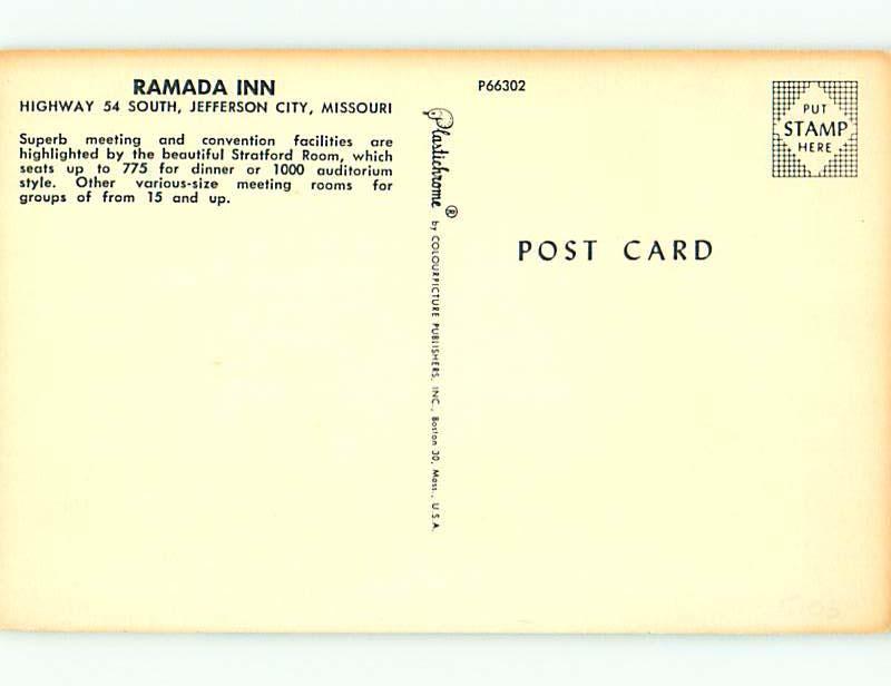 Unused Pre-1980 RAMADA INN RESTAURANT Jefferson City Missouri MO u4770