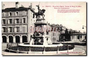 Old Postcard Nancy Place Saint Epvre Statue of Rene II government palace