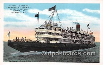 Whaleback Steamer Christopher Columbus Milwaukee, Wisconsin Ship Unused 