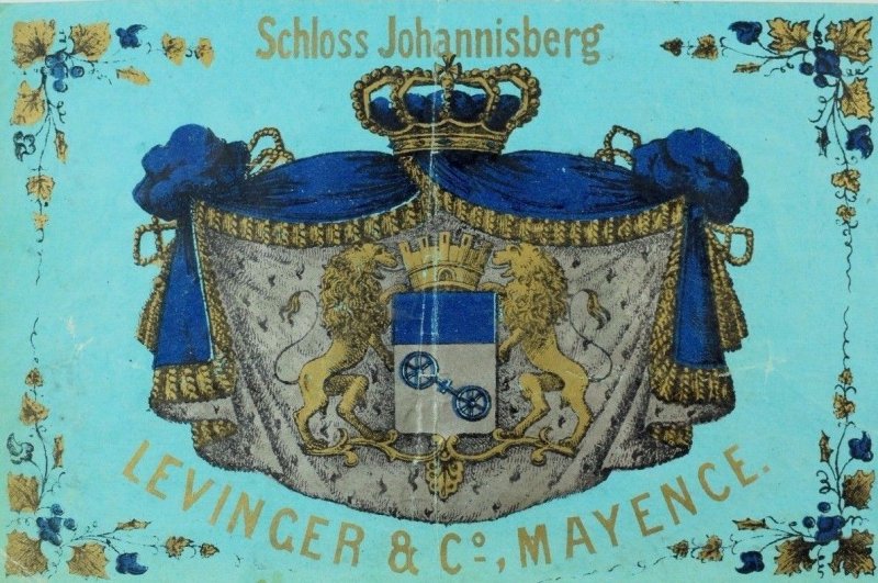 Vintage Bottle Label Schloss Johannisberg Levinger & Co Mayence *C