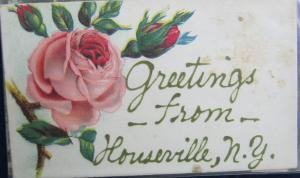 Greetings From Houserville NY Glitter 1918