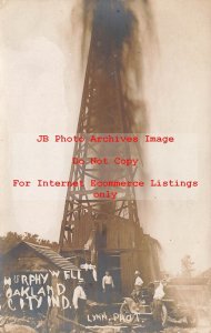 IN, Oakland City, Indiana, RPPC, Murphy Oil Well Derrick Gusher, Lynn