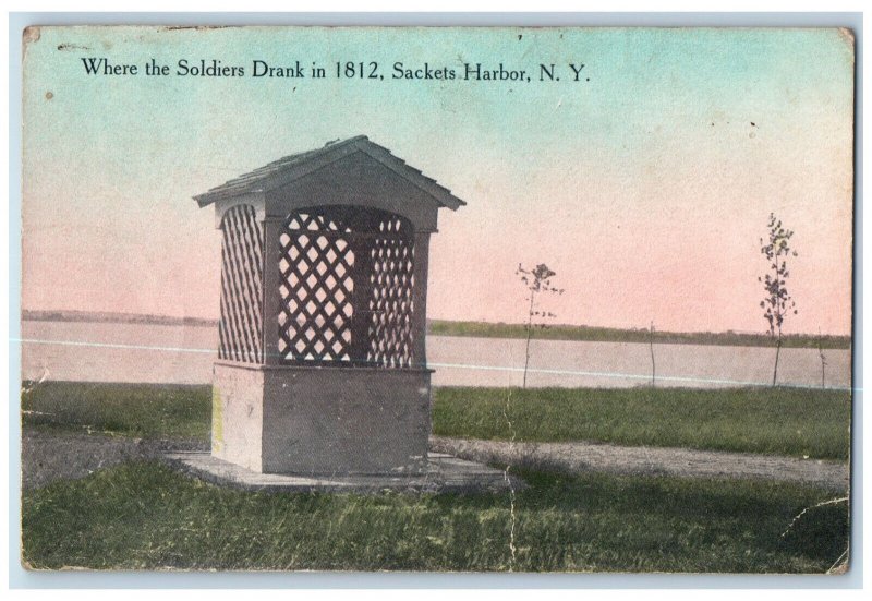 c1910 Where The Soldier's Drank in 1812 Sackets Harbor New York NY Postcard