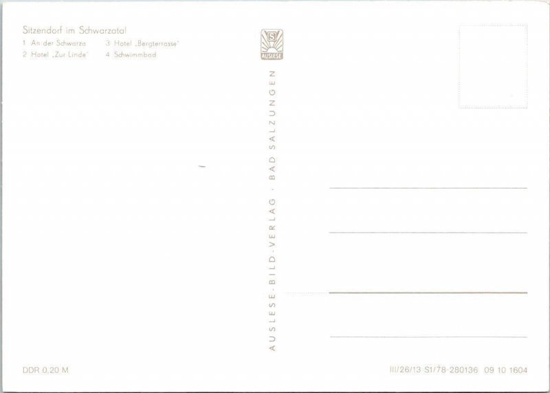 Sitzendorf, Thuringia Germany  HOTELS ZUR LINDE & BERGTERRASSE~POOL 4X6 Postcard