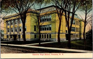 Postcard Oneonta High School in Oneonta, New York~134888