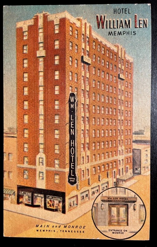 Vintage Postcard 1930 William Len Hotel, Memphis, Tennessee (TN)