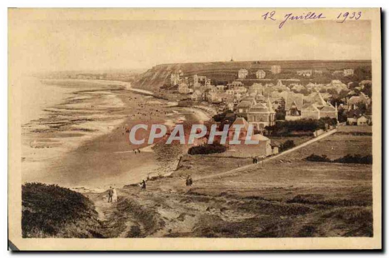 Old Postcard Arromanches Vue Generale Taking Of Cliffs Of Tracy