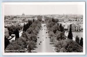 Mexico Postcard Panoramic View Road Buildings c1930's Vintage RPPC Photo