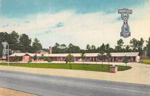 Florence South Carolina birds eye view Travelers Motel linen antique pc Z16402 