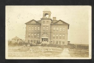 RPPC ROLLA NORTH DAKOTA SCHOOL BUILDING ND VINTAGE REAL PHOTO POSTCARD