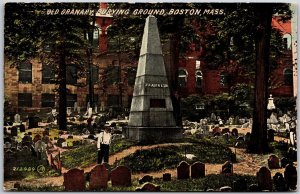 Old Granary Burying Ground Boston Massachusetts MA Monument Postcard