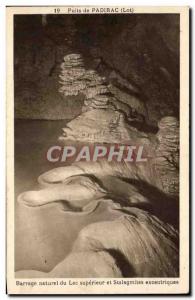 Old Postcard Padirac Natural Dam Puits Du Lac Superieur And Stalagmites Excem...