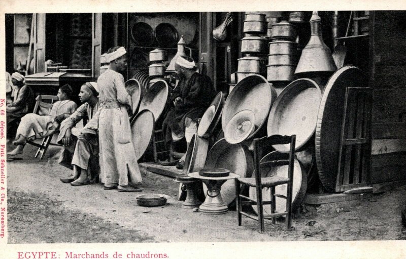 Egypt Cauldron Merchants Vintage Postcard 08.98 