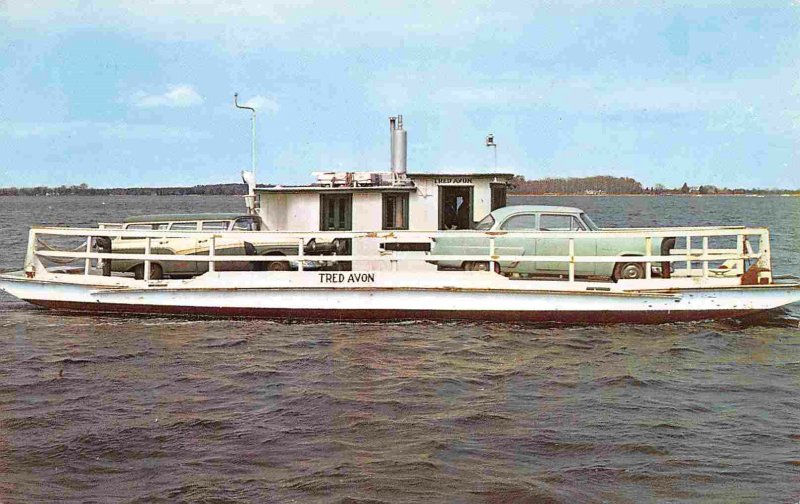 Car Ferry Boat Tred Avon Oxford Maryland postcard