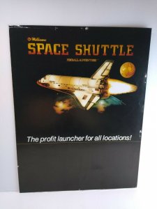 Space Shuttle Pinball Flyer Original Foldout Brochure US Defender Aircraft 1984 