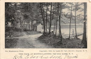 F82/ Oquaga Lake New York Postcard 1906 Scott's Landing Dock