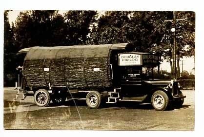 Seattle WA Douglas Fir Log Tree Truck Fegely Photo RPPC Real Photo Postcard