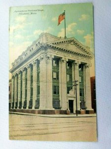 Agricultural National Bank Pittsfield MA Massachusetts Vintage Postcard 1910's