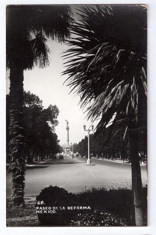 RPPC Paseo de la Reforma ca 1941 Mexico Vintage Postcard