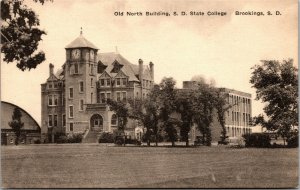 Vtg 1930s South Dakota State College Old North Building Brookings SD Postcard