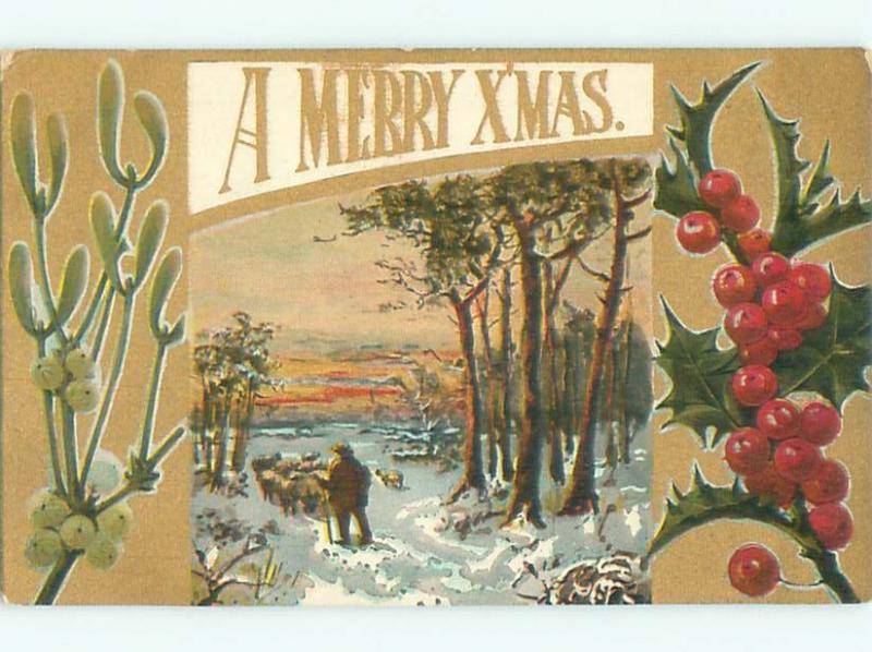 Divided-Back CHRISTMAS SCENE Great Postcard W8701