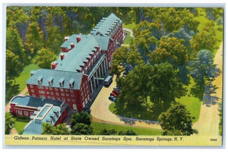 c1940's Aerial View Gideon Putnam Hotel Spa Saratoga Springs New York Postcard