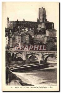 Old Postcard Albi Old Bridge and the Cathedral