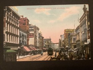 U.S. Broadway Looking North Los Angeles California 1907 Postcard R41000 