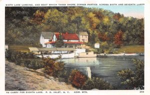 Inlet New York Sixth Lake Landing Boat Dock Vintage Postcard AA110721