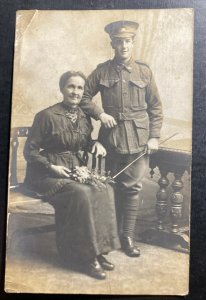 Mint Australia Postcard RPPC WWI Australian Soldier With Mother