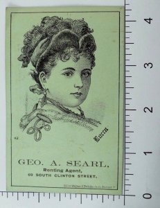 Geo. A. Searl Real Estate & Loans Famous Victorian lady Portrait P62