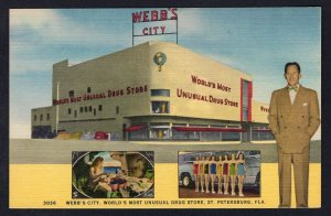 h2549 - USA. ST PETERSBURG Florida 1940s Webb's City Drugstore. Linen Po...