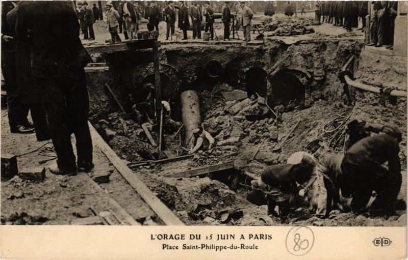 CPA L'ORAGE DU 15 JUIN a PARIS (8e) Place Saint-Ph-du-Roule (181572)