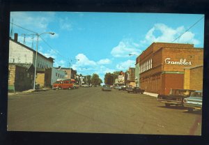 Park Falls,Wisconsin,WI Postcard, Downtown Street, Gambles, Old Cars