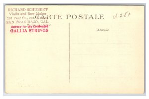 Eugène Ysaye Potrait Richard Schubert VIolin Maker Advertising Postcard M20