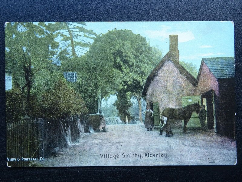 Gloucester Country Life ALDERLEY The Village Smithy - Old Postcard by Shurey's