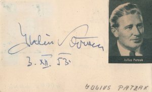 Julius Patzak Lotte Lang Austrian Opera Hand Signed Photo Card